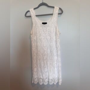 Karen Kane White Lace Midi Dress